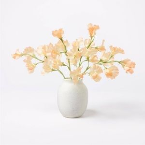 Studio McGee Peach Faux Florals in White Vase